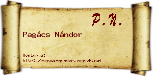 Pagács Nándor névjegykártya