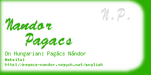 nandor pagacs business card